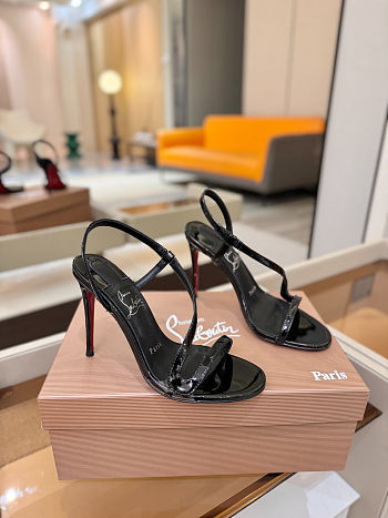 Colestore Christian Louboutin Rosa Z 100 mm Sandals - Patent calf leather - Black