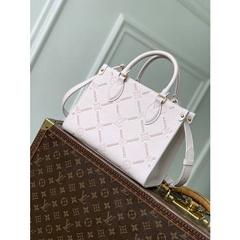 Colestore  Louis Vuitton Onthego PM Monogram Empreinte Leather Light Bliss Couture 25 x 19 x 11.5 cm