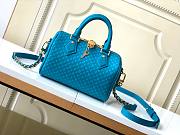 Colestore Louis Vuitton Nano Speedy Calfskin Nanogram Embossed Leather Blue 16 x 10 x 7.5 cm - 1