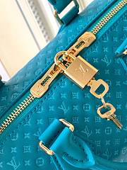 Colestore Louis Vuitton Nano Speedy Calfskin Nanogram Embossed Leather Blue 16 x 10 x 7.5 cm - 4