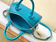Colestore Louis Vuitton Nano Speedy Calfskin Nanogram Embossed Leather Blue 16 x 10 x 7.5 cm - 3