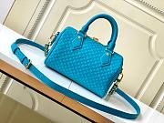 Colestore Louis Vuitton Nano Speedy Calfskin Nanogram Embossed Leather Blue 16 x 10 x 7.5 cm - 2