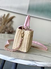 Colestore Louis Vuitton Capucines Mini Washed Pink Rattan and Denim 21 x 13.6 x 8 cm - 5