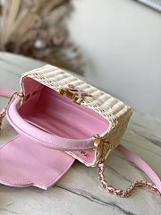 Colestore Louis Vuitton Capucines Mini Washed Pink Rattan and Denim 21 x 13.6 x 8 cm - 4
