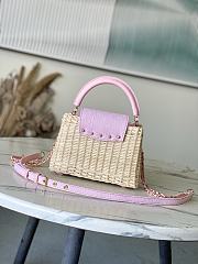 Colestore Louis Vuitton Capucines Mini Washed Pink Rattan and Denim 21 x 13.6 x 8 cm - 3