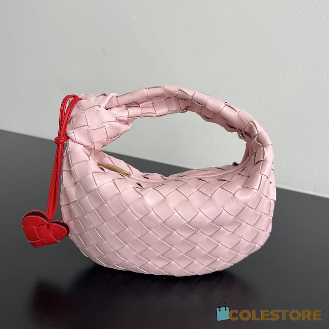 Colestore  Bottega Veneta Mini Jodie Bag in Intrecciato Pink Leather  26x13x8.5cm - 1