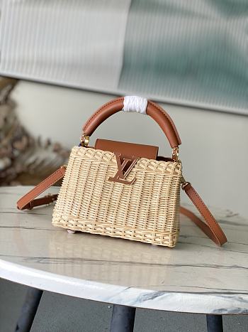 	 Colestore Louis Vuitton Capucines Mini Tan Rattan and Cowhide leather 21 x 14 x 8 cm