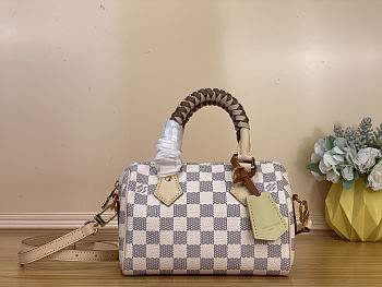 Colestore Louis Vuitton Speedy Bandoulière 20  Damier Azur Canvas Banana Yellow 20.5 x 13.5 x 12 cm