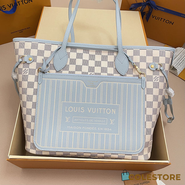 Colestore  Louis Vuitton Neverfull Inside Out MM Damier Azur Canvas Bleu Olympe 47 x 28 x 14 cm - 1