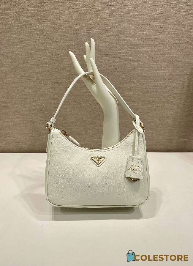Colestore Prada Re-Edition 2005 Saffiano leather mini-bag White 22x18x6cm - 1