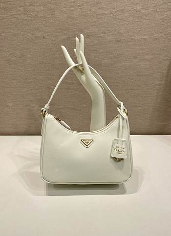 Colestore Prada Re-Edition 2005 Saffiano leather mini-bag White 22x18x6cm