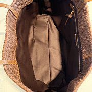 Colestore Miu Miu Raffia-effect woven tote bag Tobacco/Strawberry/Natural 40x34x16cm - 4