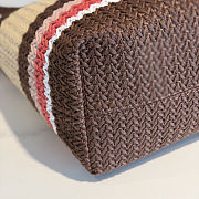 Colestore Miu Miu Raffia-effect woven tote bag Tobacco/Strawberry/Natural 40x34x16cm - 3