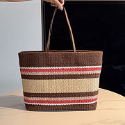 Colestore Miu Miu Raffia-effect woven tote bag Tobacco/Strawberry/Natural 40x34x16cm - 2