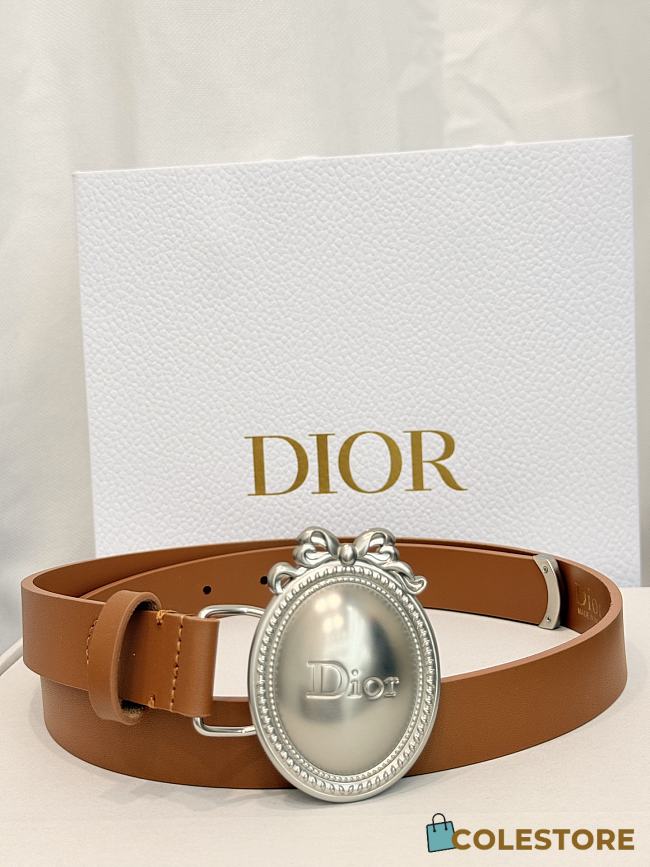 Colestore Dior Médaillon Belt Brown Smooth Calfskin, 25 MM - 1
