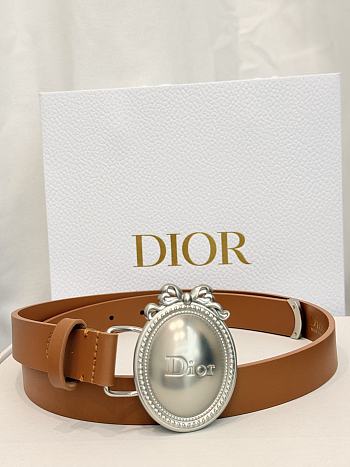 Colestore Dior Médaillon Belt Brown Smooth Calfskin, 25 MM