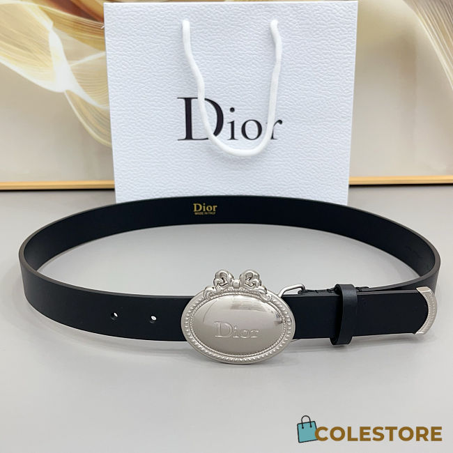 Colestore Dior Médaillon Belt Black Calfskin, 30 MM - 1