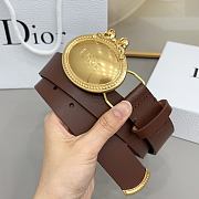 Colestore Dior Médaillon Belt Brown Calfskin, 30 MM - 3