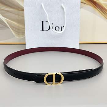 Colestore Dior Reversible CD Icon Belt Black and Hermitage Red Smooth Calfskin, 20 MM