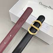 Colestore Dior Reversible CD Icon Belt Black and Hermitage Red Smooth Calfskin, 20 MM - 5