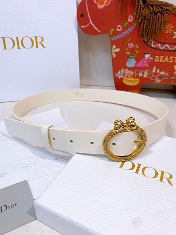 Colestore Dior Médaillon Belt White Smooth Calfskin, 30 MM