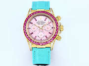 Colestore Rolex Cosmograph Daytona Rainbow Pink Dial Turquoise Strap - 1