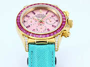 Colestore Rolex Cosmograph Daytona Rainbow Pink Dial Turquoise Strap - 3