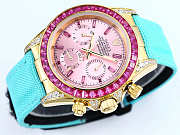 Colestore Rolex Cosmograph Daytona Rainbow Pink Dial Turquoise Strap - 2