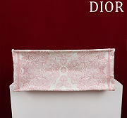 Colestore Dior Medium Dior Book Tote Ecru and Pink Toile de Jouy Embroidery (36 x 27.5 x 16.5 cm) - 6