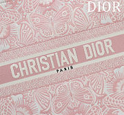 Colestore Dior Medium Dior Book Tote Ecru and Pink Toile de Jouy Embroidery (36 x 27.5 x 16.5 cm) - 5