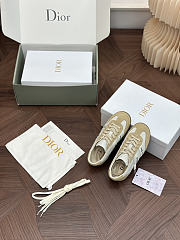 Colestore Dior Ribbon Sneaker White and Beige Suede Calfskin  - 4