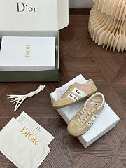 Colestore Dior Ribbon Sneaker Pink and Beige Suede Calfskin - 5