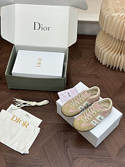 Colestore Dior Ribbon Sneaker Pink and Beige Suede Calfskin - 3