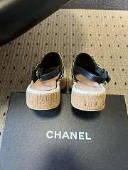 Colestore Chanel Slingback Espadrilles White & Black - 6