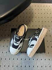Colestore Chanel Slingback Espadrilles White & Black - 3