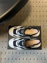 Colestore Chanel Slingback Espadrilles White & Black - 4