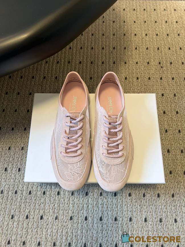 Colestore Jimmy Choo Sunny F Rose Leather Mix and Jimmy Choo Lace Low Top Trainers - 1