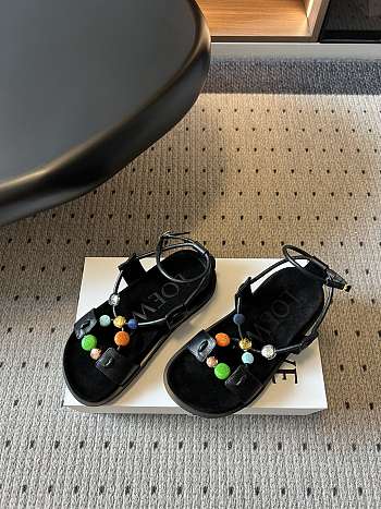 Colestore  Loewe Pebble Beads fussbett sandal in nappa lambskin Black