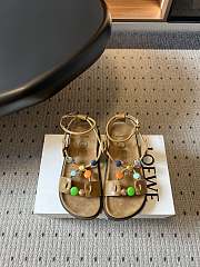 	 Colestore Loewe Pebble Beads fussbett sandal in nappa lambskin Camel - 1