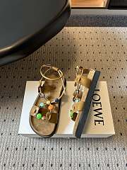 	 Colestore Loewe Pebble Beads fussbett sandal in nappa lambskin Camel - 6