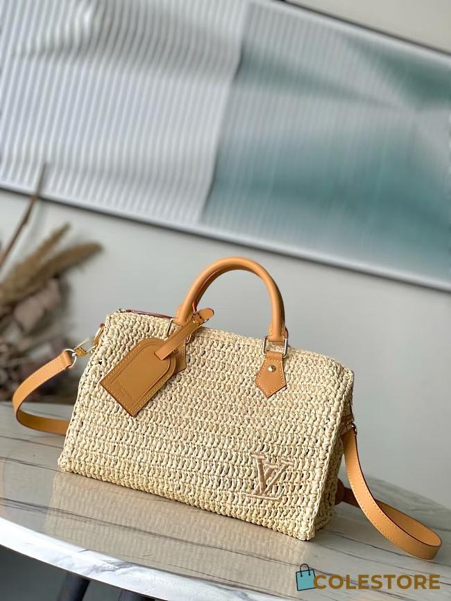 Colestore  Louis Vuitton Speedy 30 Bandoulière Natural Beige raffia 34 x 22 x 19 cm - 1