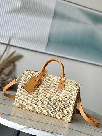 Colestore  Louis Vuitton Speedy 30 Bandoulière Natural Beige raffia 34 x 22 x 19 cm