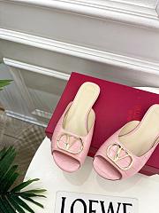 Colestore Valentino Garavani VLogo Signature Slide Sandal In Printed Calfskin Flat Pink - 6