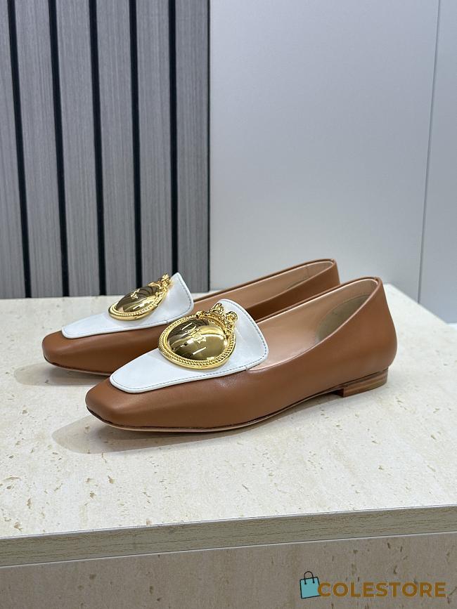 Colestore Dior Médaillon Buckle Loafer New Marron and White Lambskin - 1