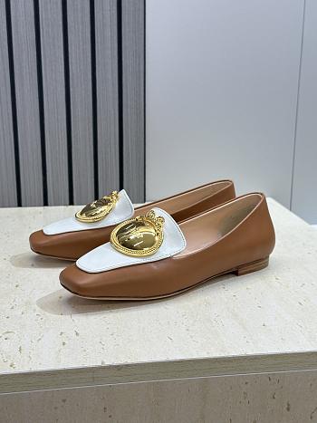 Colestore Dior Médaillon Buckle Loafer New Marron and White Lambskin