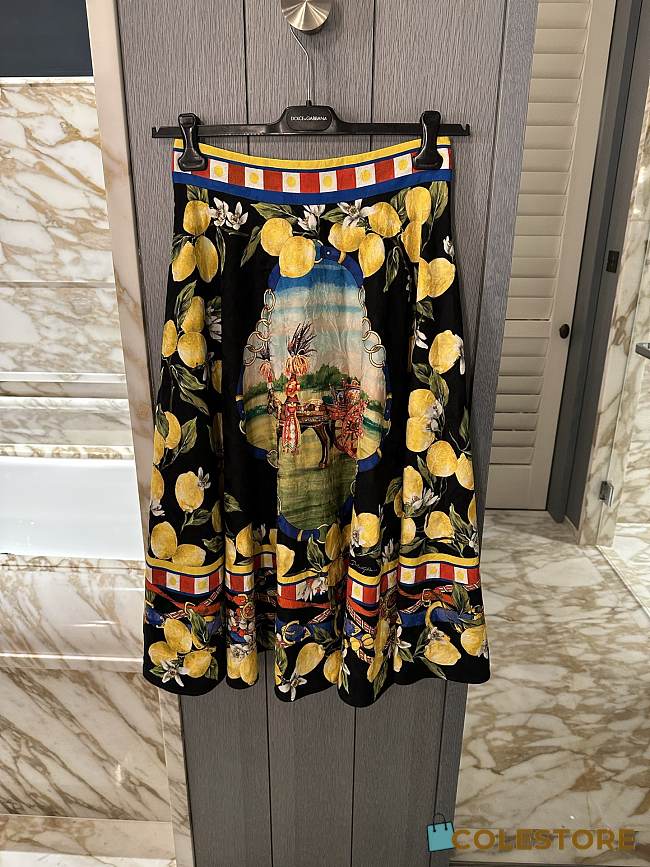 Colestore Dolce & Gabbana Printed jacquard brocade midi skirt Multicolor - 1