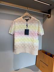 Colestore Louis Vuitton 3D Monogram Tie Dye Knit Top in a Pastel Rainbow color - 1