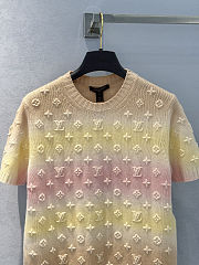 Colestore Louis Vuitton 3D Monogram Tie Dye Knit Top in a Pastel Rainbow color - 3