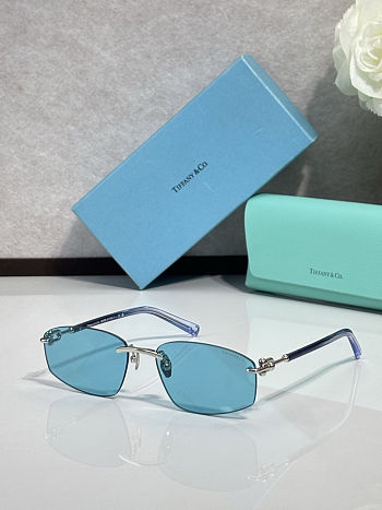 Colestore Tiffany & Co. Rimless Blue Rectangle Sunglasses