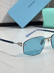 Colestore Tiffany & Co. Rimless Blue Rectangle Sunglasses - 5